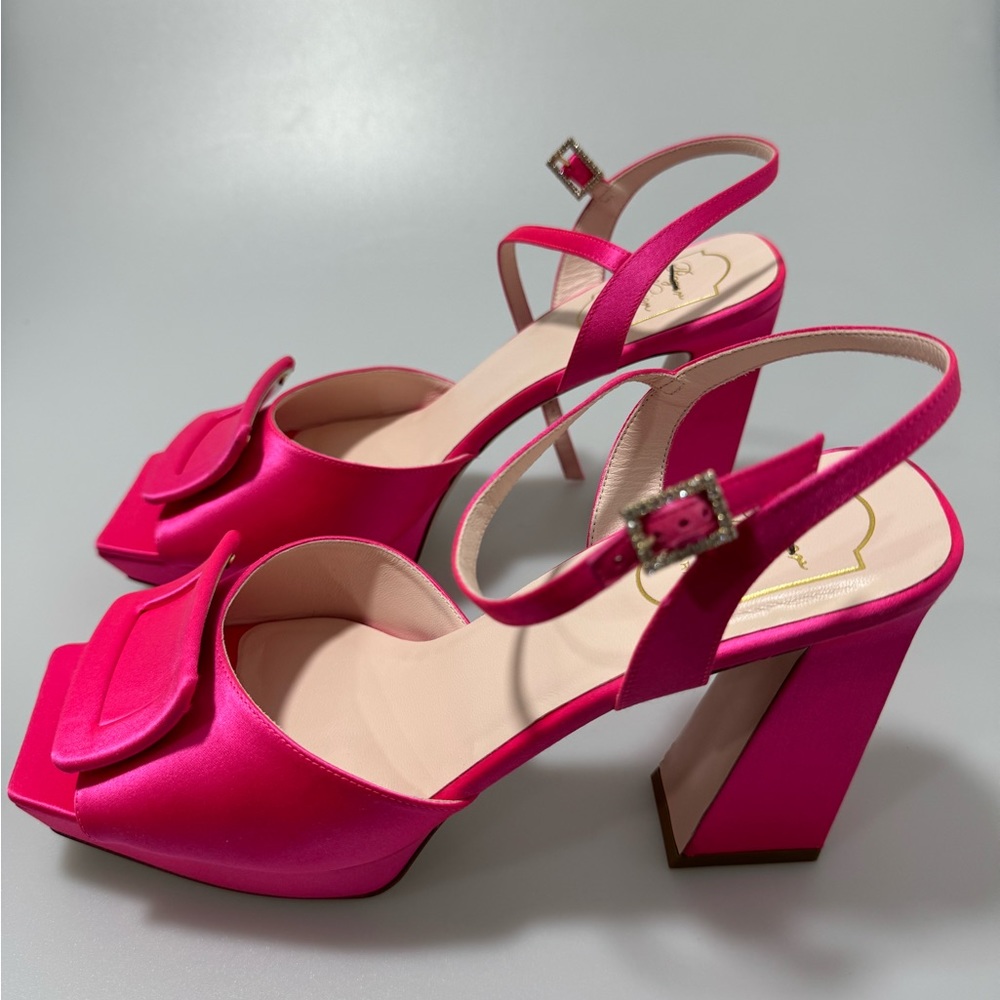 Roger Vivier Satin Platform Sandals Pink Women’s EU 41/US 11 - Picture 3 of 8